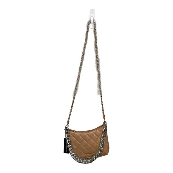 French Connection ELIZA Diamond Quilted with Metallic Chain Dual Handles Latte - Picture 3 of 9